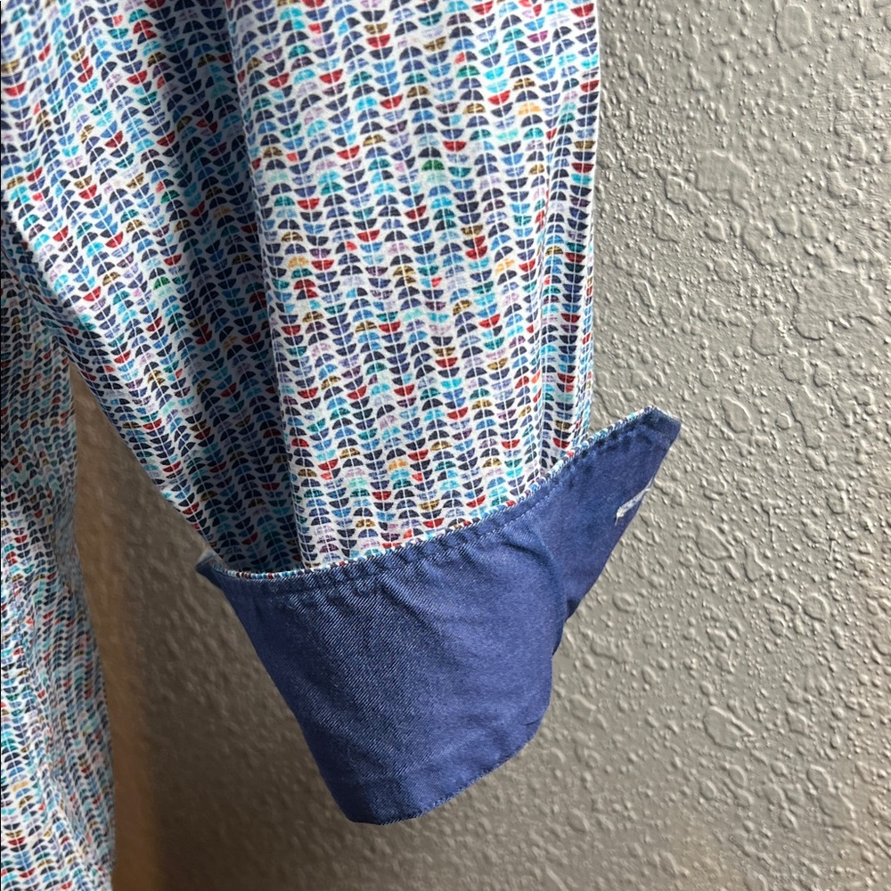 Bugatchi Multicolor Patterned Button Down Shirt - image 7